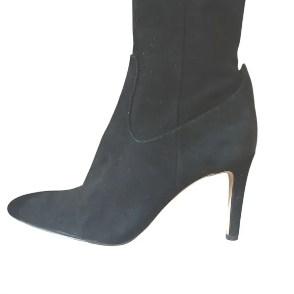 Sam Edelman Black Suede Knee High Boots Womens Tall High Heeled Boots size 8