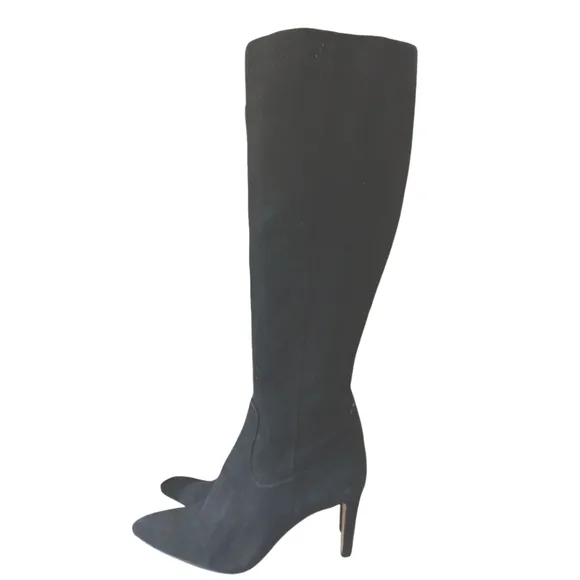 Sam Edelman Black Suede Knee High Boots Womens Tall High Heeled Boots size 8