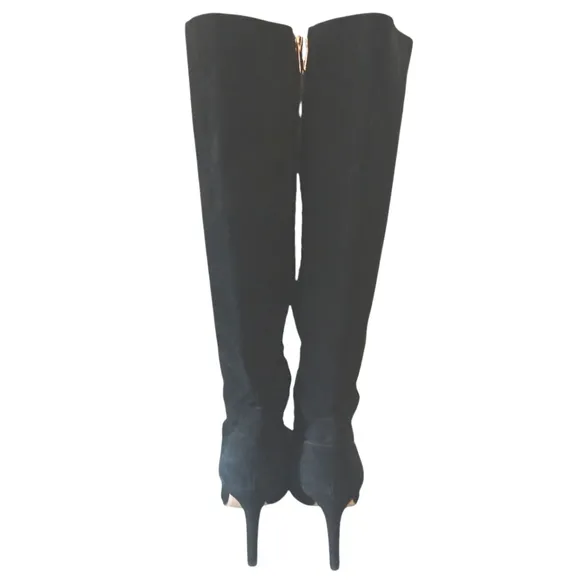 Sam Edelman Black Suede Knee High Boots Womens Tall High Heeled Boots size 8