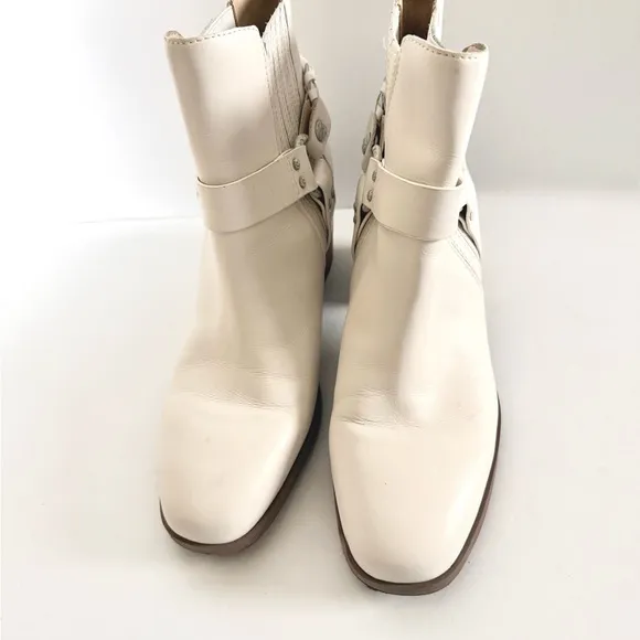 Sam Edelman Dalma Western Harness White Square Toe Festival Cowgirl Ankle Boots
