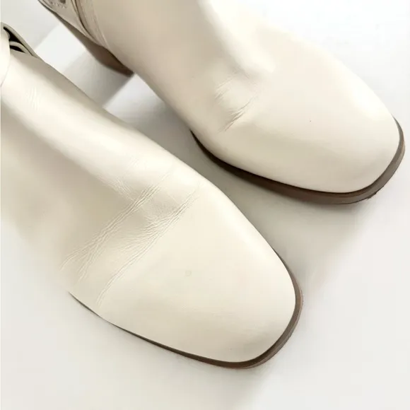 Sam Edelman Dalma Western Harness White Square Toe Festival Cowgirl Ankle Boots