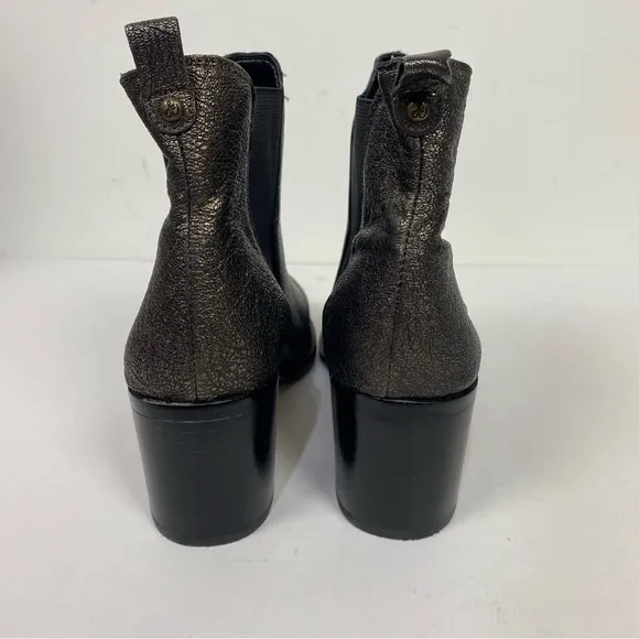 Sam Edelman metallic closed toe ankle boots gothic goth grunge feminine
