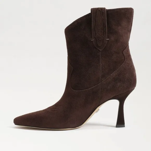 Sam Edelman Moe 10 Spoon Heel Elegant Brown Suede Ankle Boots