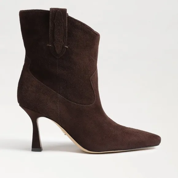 Sam Edelman Moe 10 Spoon Heel Elegant Brown Suede Ankle Boots