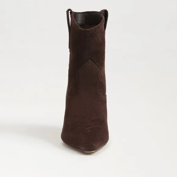 Sam Edelman Moe 10 Spoon Heel Elegant Brown Suede Ankle Boots