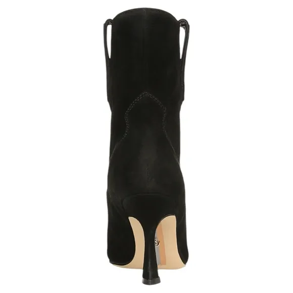 Sam Edelman Moe 9.5 Spoon Heel Elegant Black Suede Ankle Boots
