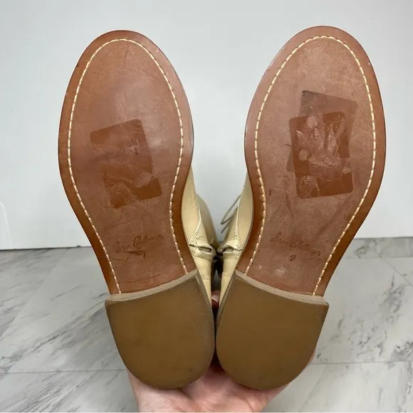Sam Edelman Nance Lace Up Egg Shell Leather Tall Boot 7M