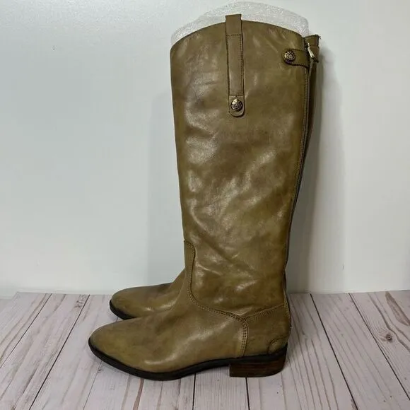 Sam Edelman Penny Leather Riding Boot Tall Taupe Tan Brown