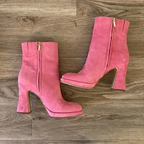 Sam Edelman Pink Jaye Ankle Boots Size 7.5 NEW