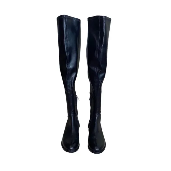 Sam Edelman Remi Knee High Black Leather Lug Sole Boots