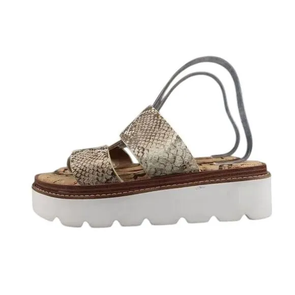 Sam Edelman Shoes Womens 7.5 Sandal Slides Platform Casual Snake Double Strap