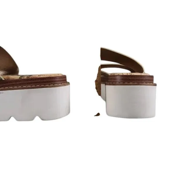 Sam Edelman Shoes Womens 7.5 Sandal Slides Platform Casual Snake Double Strap