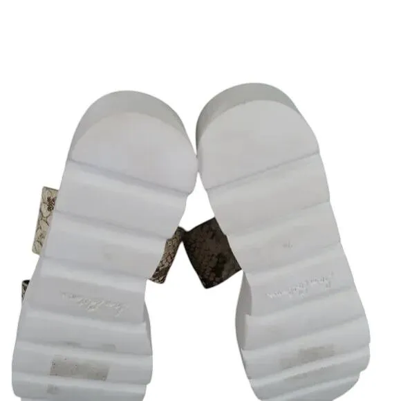 Sam Edelman Shoes Womens 7.5 Sandal Slides Platform Casual Snake Double Strap