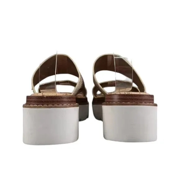Sam Edelman Shoes Womens 7.5 Sandal Slides Platform Casual Snake Double Strap