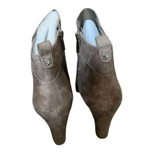 Sam Edelman Sianna Boots Womens Size 10 M Flint Grey Suede Ankle Heels