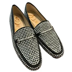 Sam Edelman Slip On Diamond Studded Loraine Horse bit Loafers 5 GLAM Classy