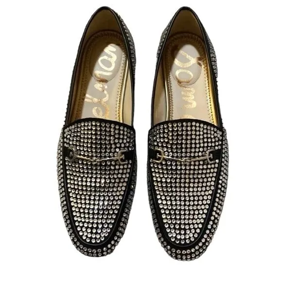 Sam Edelman Slip On Diamond Studded Loraine Horse bit Loafers 5 GLAM Classy