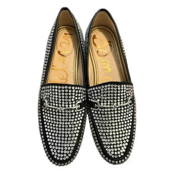 Sam Edelman Slip On Diamond Studded Loraine Horse bit Loafers 5 GLAM Classy
