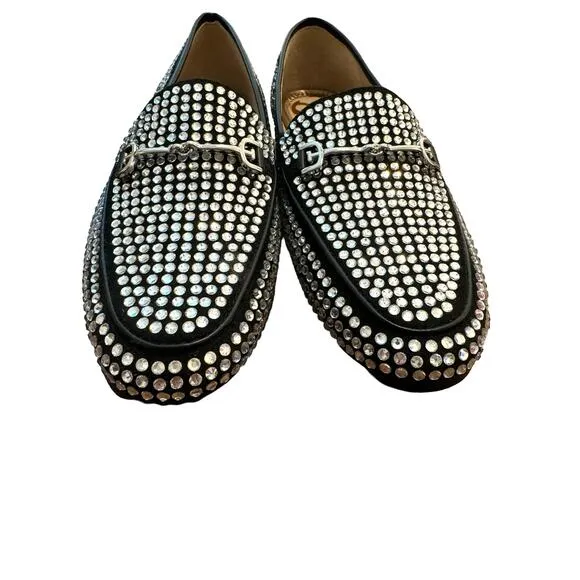 Sam Edelman Slip On Diamond Studded Loraine Horse bit Loafers 5 GLAM Classy
