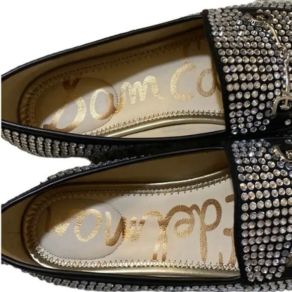 Sam Edelman Slip On Diamond Studded Loraine Horse bit Loafers 5 GLAM Classy