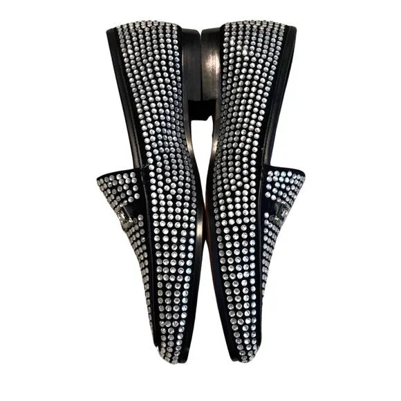 Sam Edelman Slip On Diamond Studded Loraine Horse bit Loafers 5 GLAM Classy
