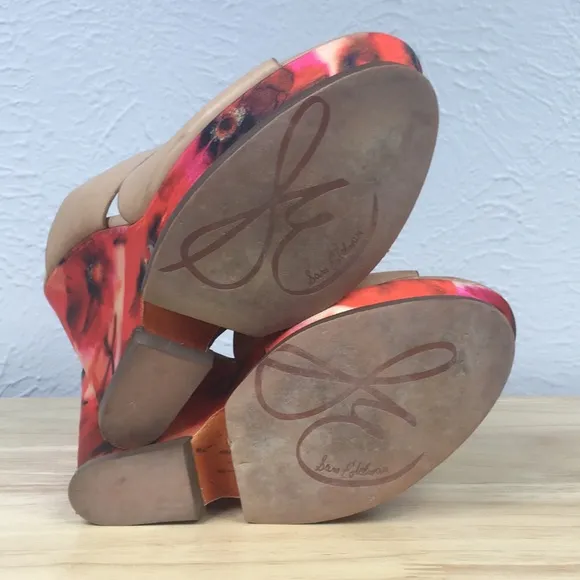 Sam Edelman Tan and Floral Jorgia Slip-on Platform