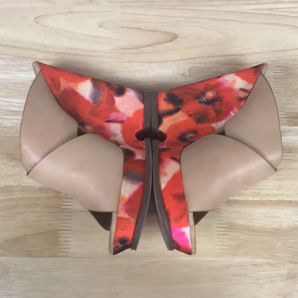 Sam Edelman Tan and Floral Jorgia Slip-on Platform