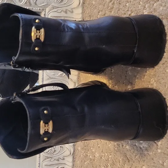 Sam Edelman Thatcher Black Leather Ankle Boots