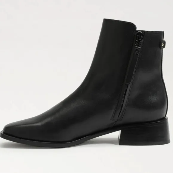 Sam Edelman Thatcher Black Leather Ankle Boots