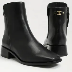 Sam Edelman Thatcher Black Leather Ankle Boots