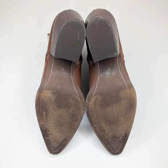 Sam Edelman Trailblazer Walden Leather Ankle Boots Brown Tan Western Size 7.5