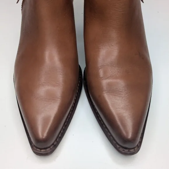 Sam Edelman Trailblazer Walden Leather Ankle Boots Brown Tan Western Size 7.5