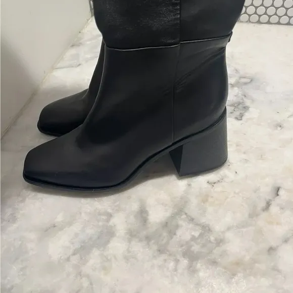 Sam Edelman Wade Boots 10 M Athletic Fit Tall Black Leather Riding Boots-NEW