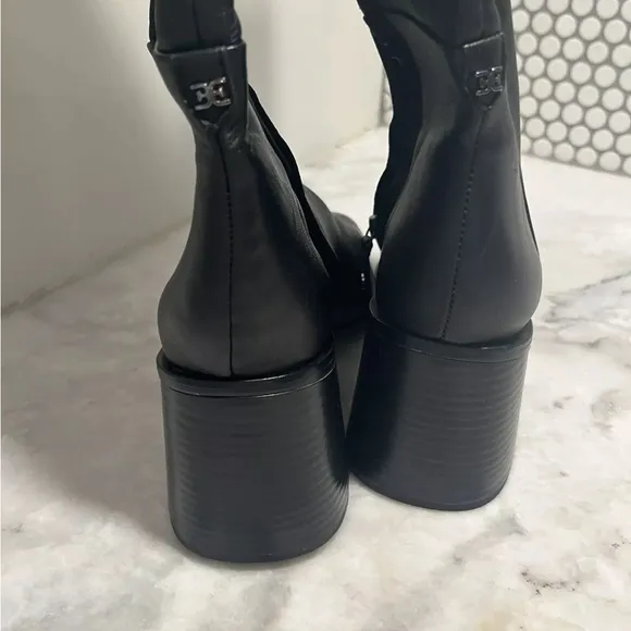 Sam Edelman Wade Boots 10 M Athletic Fit Tall Black Leather Riding Boots-NEW