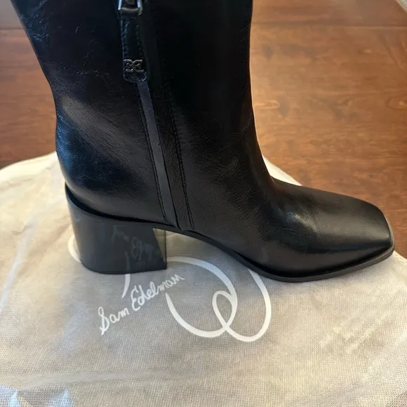 Sam Edelman Winnie Black Leather Boots