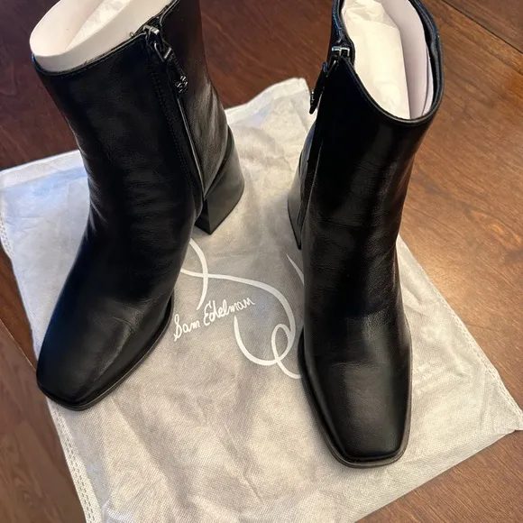 Sam Edelman Winnie Black Leather Boots