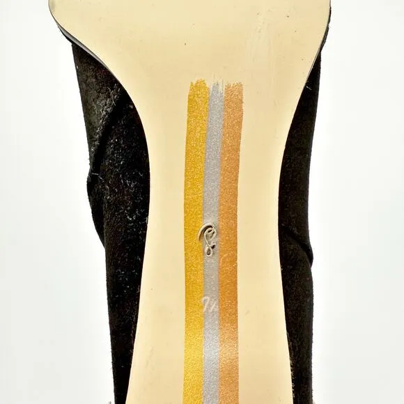 Sam Edelman Womens Issabel Knee High Boots US 7.5M EU 38 Black Suede Heeled NIB