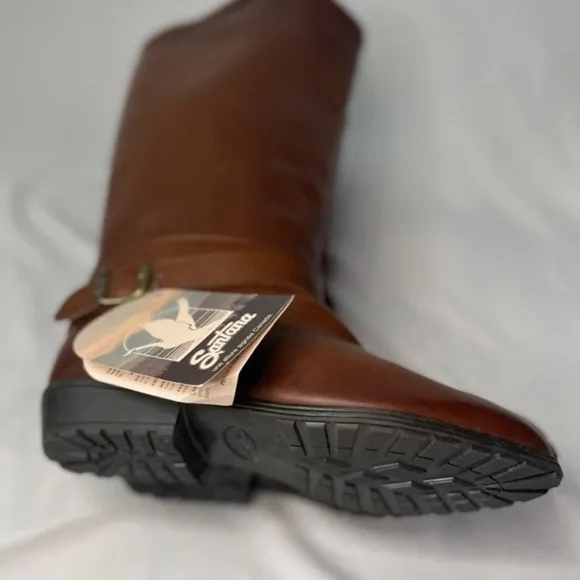 Santana Canada Tall Boots Womens Size 6.5M Brown Leather Brown Pull on NWT