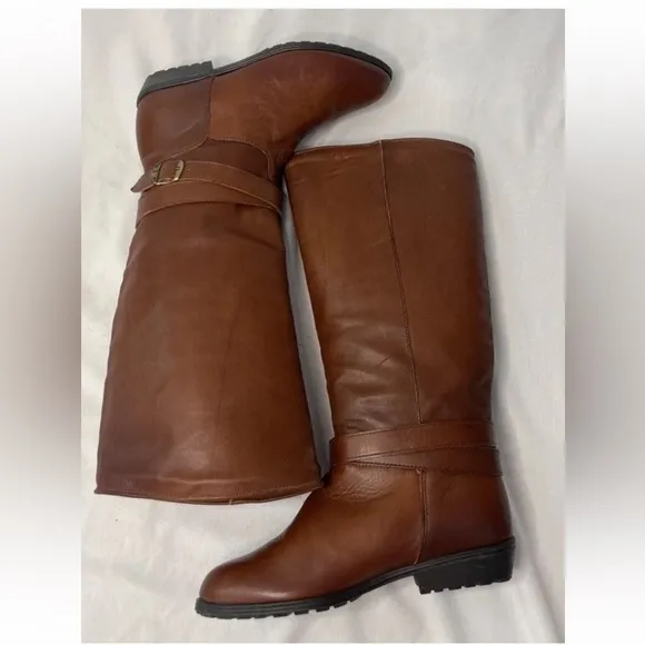 Santana Canada Tall Boots Womens Size 6.5M Brown Leather Brown Pull on NWT
