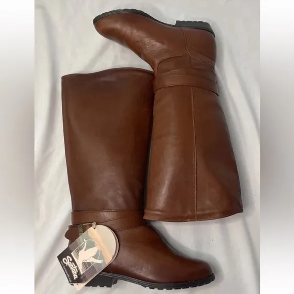 Santana Canada Tall Boots Womens Size 6.5M Brown Leather Brown Pull on NWT