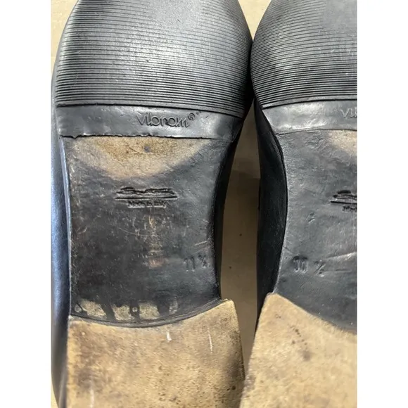 Santoni Black Penny Loafers Slip On Dress Shoes Mens US 11.5 Made in Italy