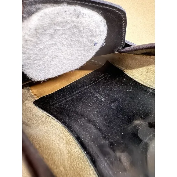 Santoni Black Penny Loafers Slip On Dress Shoes Mens US 11.5 Made in Italy