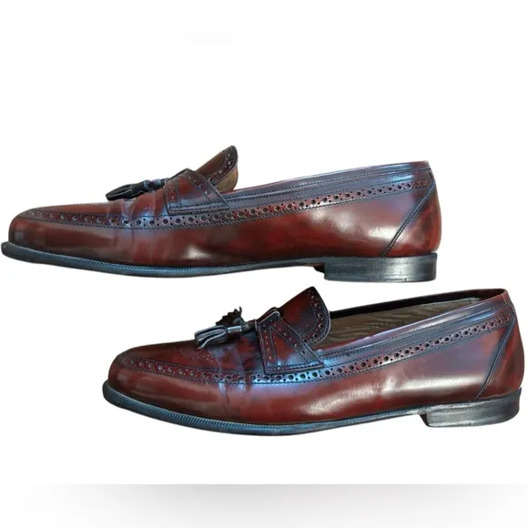 Santoni - Burgundy/Cordovan Tassel Loafers - Size 9 - Made in Italy