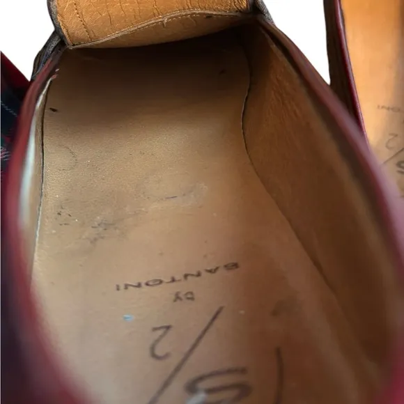Santoni - Burgundy/Cordovan Tassel Loafers - Size 9 - Made in Italy