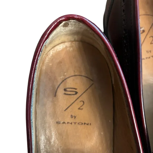 Santoni - Burgundy/Cordovan Tassel Loafers - Size 9 - Made in Italy