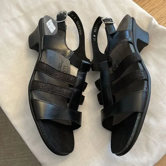 SAS BLACK SANDALS.  NEW.  STYLE IS ALLEGRO.   NEW IN BOX. SIZE IS NARROW.