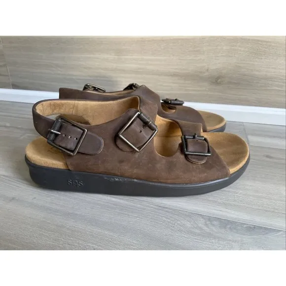 SAS -Bravo - Grizzly Brown Nubuck Leather - Men’s Sandals Size‎ 11.5 Medium