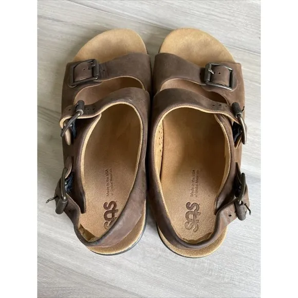 SAS -Bravo - Grizzly Brown Nubuck Leather - Men’s Sandals Size‎ 11.5 Medium