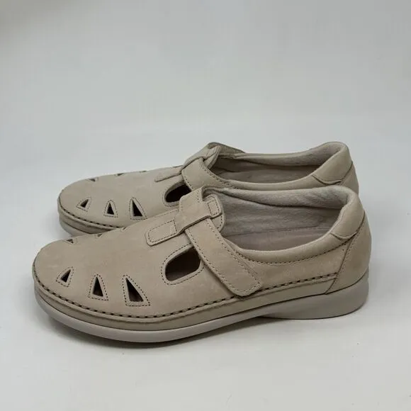 SAS Roamer Shoes Womens 7 M Tan Brown Leather Mary Jane Strap Comfort