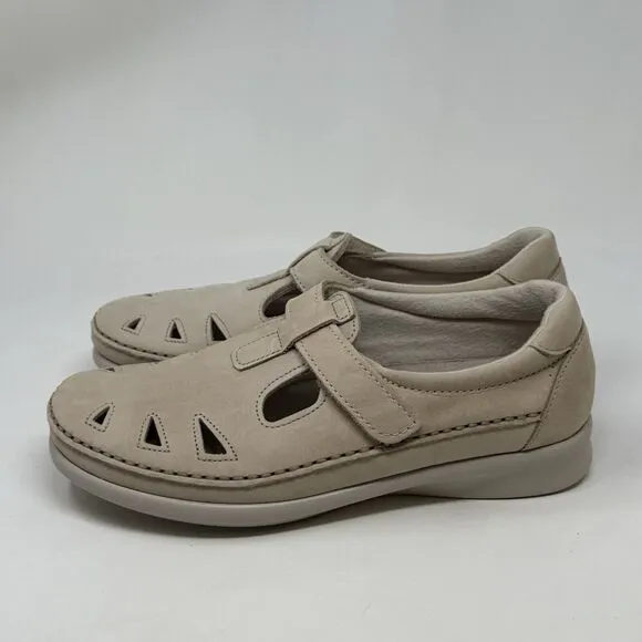 SAS Roamer Shoes Womens 7 M Tan Brown Leather Mary Jane Strap Comfort